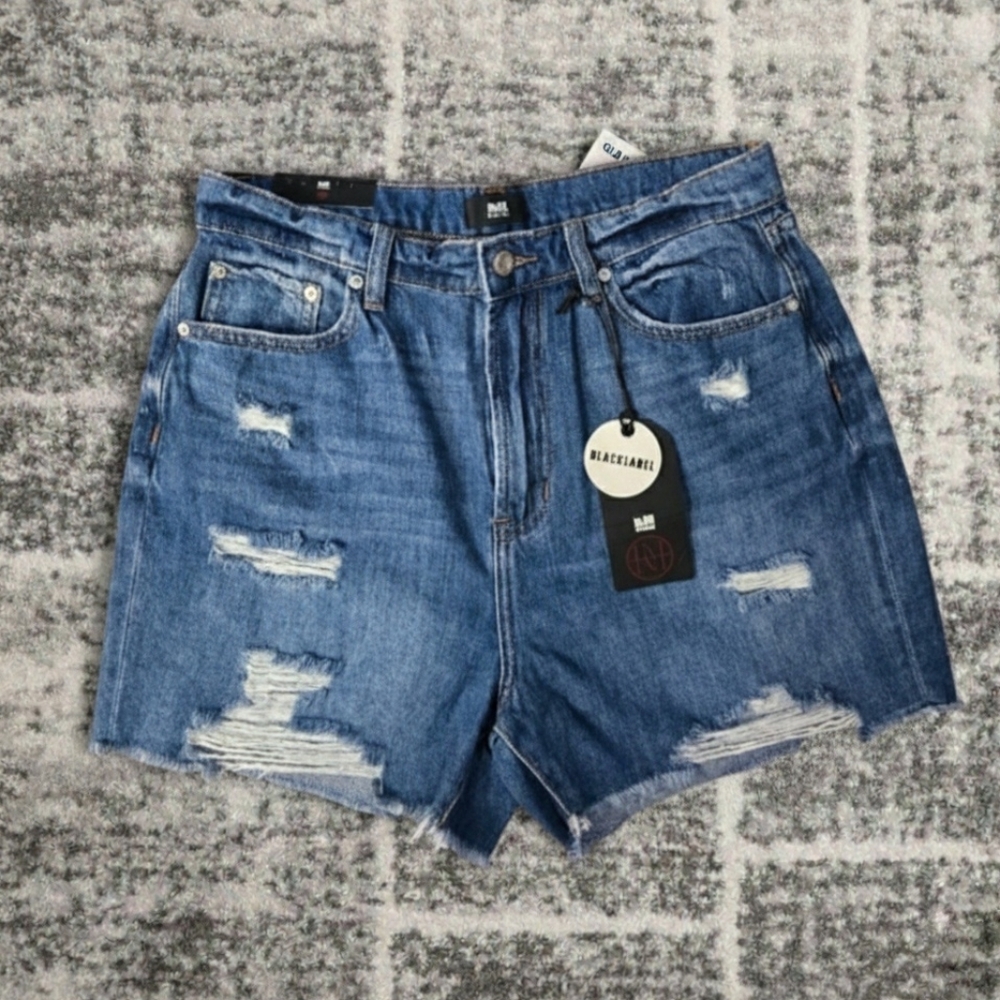 NWT L&M Black Label Distressed Denim Shorts - Size L